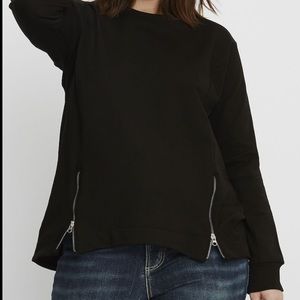 Universal Standard Sweatshirt with Zippers Black L